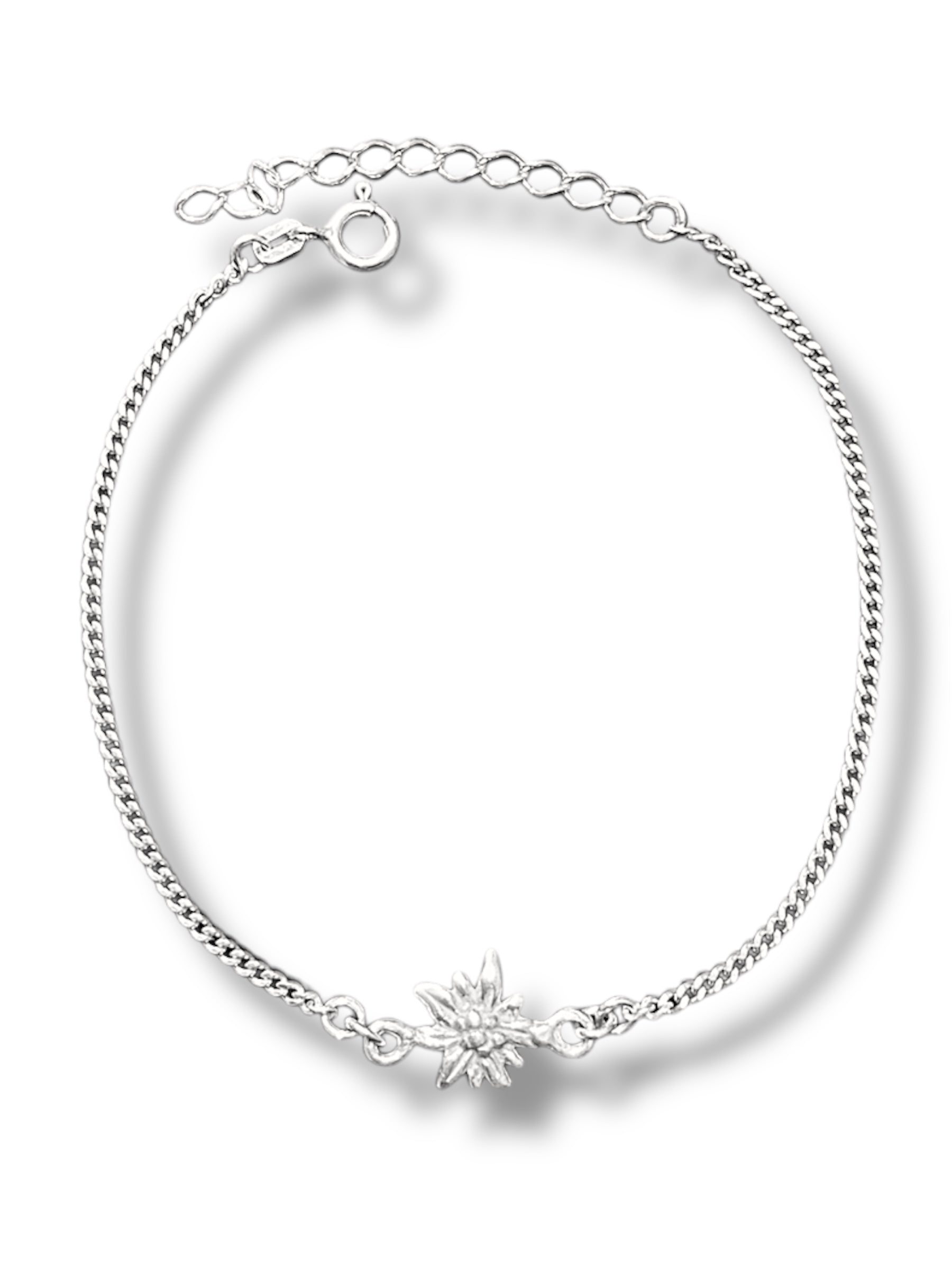 Srebrna bransoletka z kwiatkiem